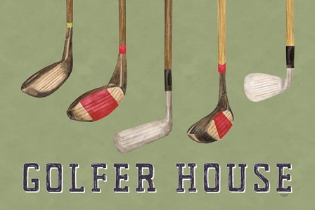 Golf Days landscape II-Golfer House by Tara Reed art print