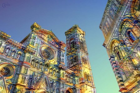 Florence Italy Cathedral of Saint Mary of the Flower Ver2 by Pedro Gavidia art print