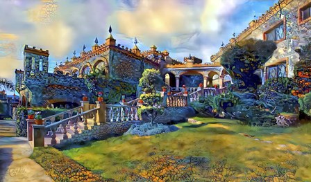 Guanajuato Mexico Castillo de Santa Cecilia staircase by Pedro Gavidia art print