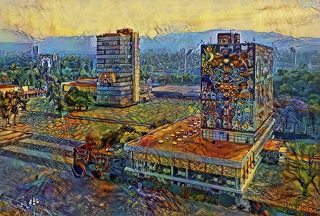Mexico City Ciudad Universitaria University City by Pedro Gavidia art print