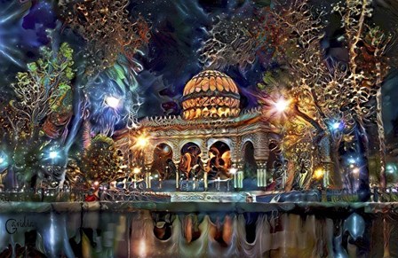 Mexico City Kiosk in the Alameda de Santa Maria la Ribera Ver2 by Pedro Gavidia art print