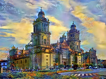 Mexico City Metropolitan Cathedral by Pedro Gavidia art print