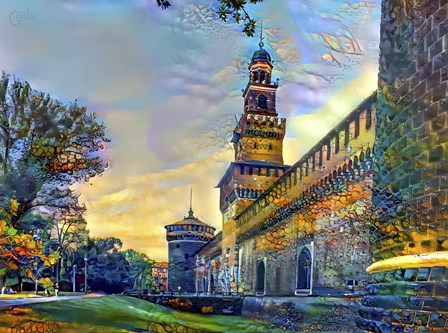 Milan Italy Castello Sforzesco by Pedro Gavidia art print