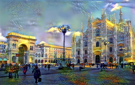 Milan Italy Piazza del Duomo by Pedro Gavidia art print