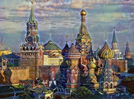 Moscow Russia domes and peaks by Pedro Gavidia art print