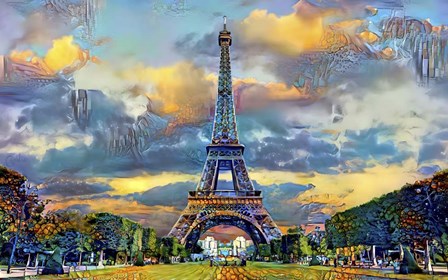 Paris France Eiffel Tower from Champ de Mars by Pedro Gavidia art print