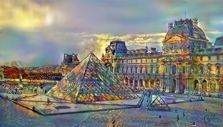 Paris France Louvre Museum by Pedro Gavidia art print