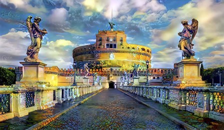 Rome Italy Castel Sant Angelo Mausoleum of Hadrian by Pedro Gavidia art print
