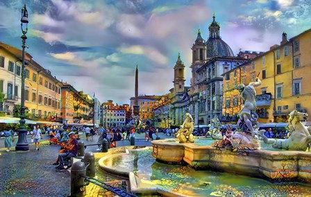 Rome Italy Piazza Navona by Pedro Gavidia art print
