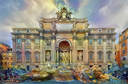Rome Italy Trevi Fountain by Pedro Gavidia art print