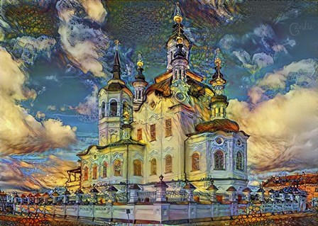 Tyumen Russia Church of Zechariah and Elizabeth in Tobolsk by Pedro Gavidia art print