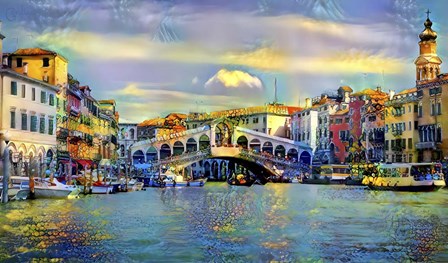 Venice Italy Rialto Bridge by Pedro Gavidia art print