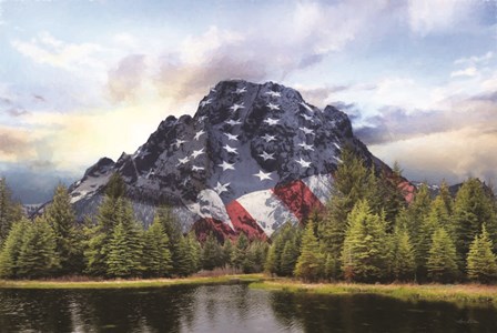 Patriotic Tetons by Lori Deiter art print