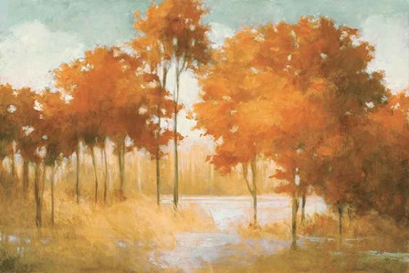 Autumn Lake Orange by Julia Purinton art print