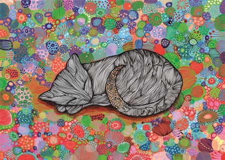 Kitty Nap by Noemi Ibarz art print