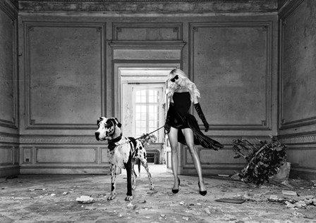 Unconventional Womenscape #7, In the Palace (BW) by Julian Lauren art print