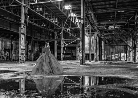 Unconventional Womenscape #8, The Factory (BW) by Julian Lauren art print