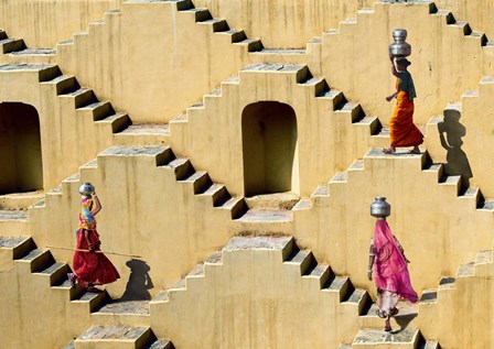 Stepwell in Jaipur, India by Pangea Images art print