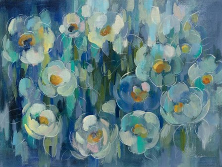 Pretty Blue Floral by Silvia Vassileva art print
