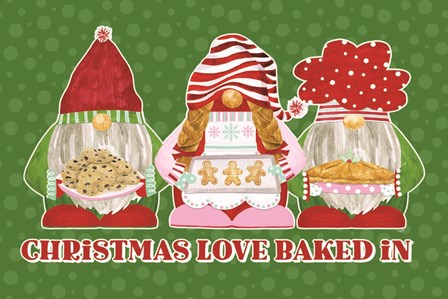 Christmas Bakers I on Green by Tara Reed art print