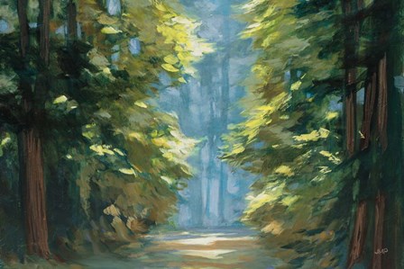 Sunlit Forest Blue Crop by Julia Purinton art print