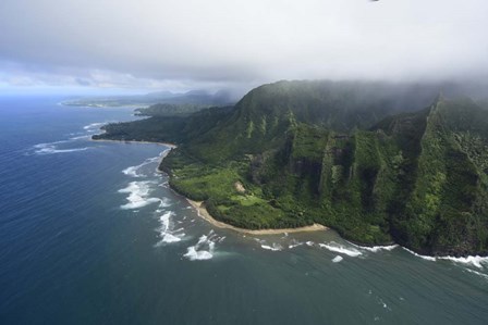 Aerial View Of Kauai Coastline, Hawaii by Ryan Rossotto/Stocktrek Images art print