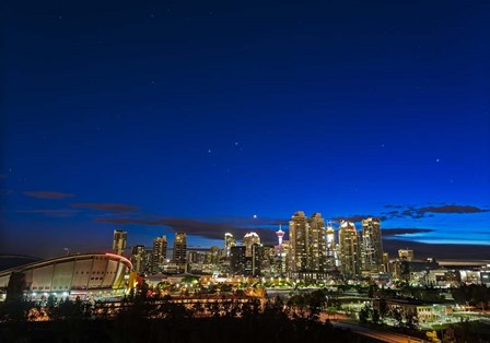 Venus and Stars Setting Over the Skyline of Calgary by Alan Dyer/Stocktrek Images art print