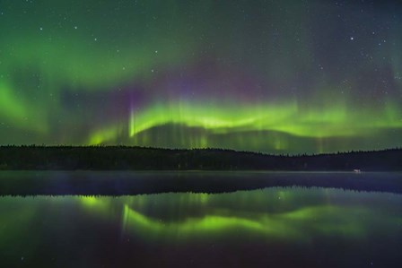 Reflections of the Northern Lights in the Misty Waters of Madeline Lake by Alan Dyer/Stocktrek Images art print