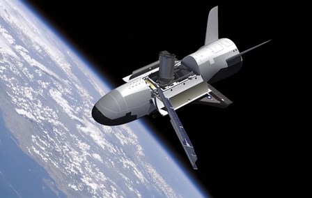 Artist&#39;s Concept of the NASA X-37B Spacecraft by Adrian Mann/Stocktrek Images art print