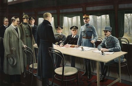 Allied Nation Delegates awaiting the German delegation aboard a Train by Vernon Lewis Gallery/Stocktrek Images art print