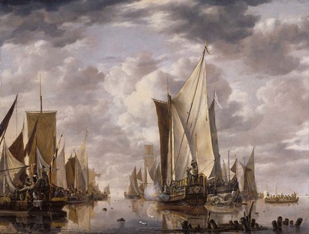 Dutch East India Company grand ships at the Dutch port of Flushing by Vernon Lewis Gallery/Stocktrek Images art print