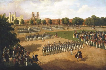 Seventh Regiment assembling for review on Washington Square, New York by Vernon Lewis Gallery/Stocktrek Images art print