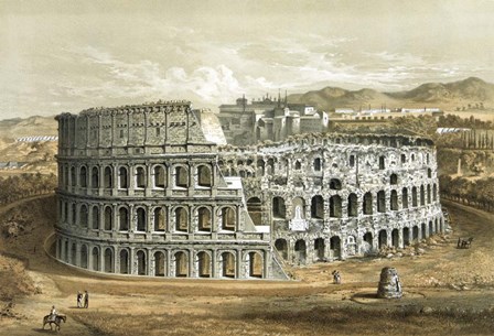 Coliseum at Rome, circa 1872 by Vernon Lewis Gallery/Stocktrek Images art print
