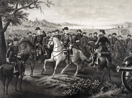 Robert E Lee and 21 Confederate Generals by Stocktrek Images art print