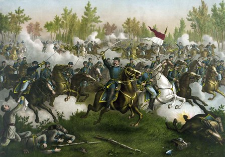 Battle of Cedar Creek, circa 1864 by Stocktrek Images art print
