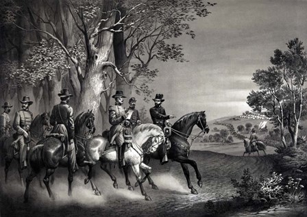 Meeting of Generals Ulysses S Grant and Robert E Lee, 1865 by Stocktrek Images art print