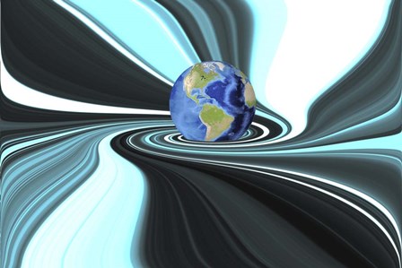 Planet Earth in Swirling Colorful Background by Bruce Rolff/Stocktrek Images art print