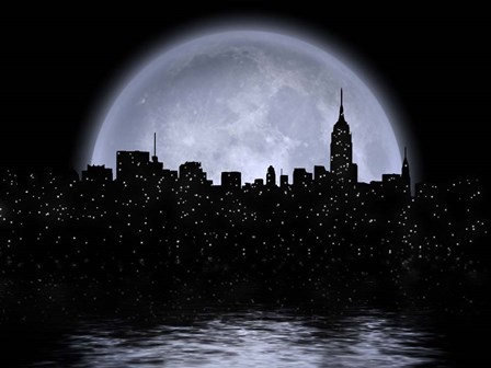 NYC Cityscape Reflects in the Moon by Bruce Rolff/Stocktrek Images art print
