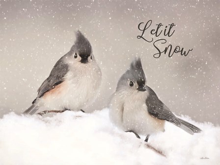 Let It Snow Titmouse Pair by Lori Deiter art print