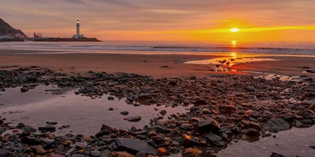 Sunset on the Coast of Yorkshire, UK by Pangea Images art print