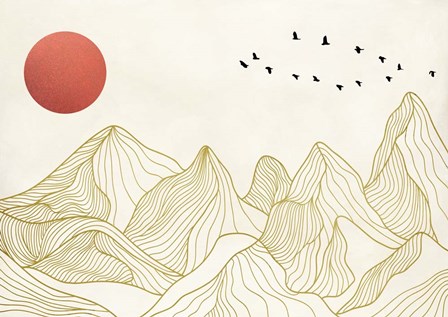 Sunset on the Mountains by Sayaka Miko art print