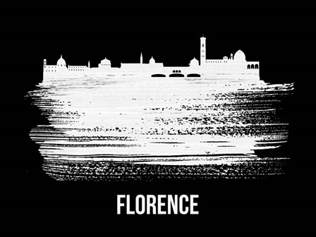 Florence Skyline Brush Stroke White by Naxart art print