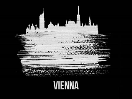 Vienna Skyline Brush Stroke White by Naxart art print