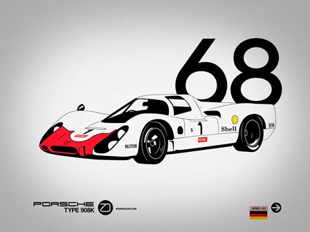 1968 Porsche 908 by Naxart art print