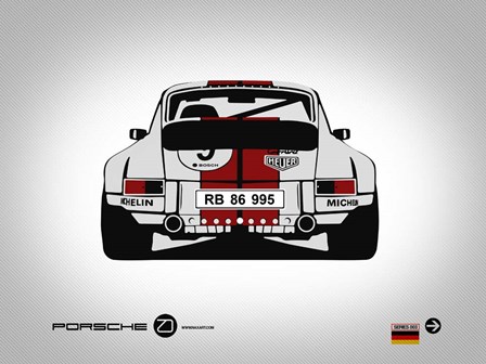 Porsche 911 Rear by Naxart art print