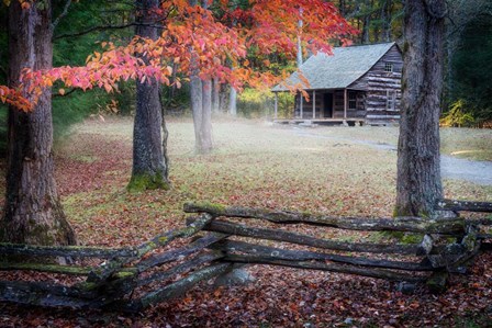Autumn at Carter Shields Cabin by Rick Berk art print