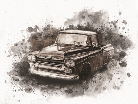 Old Chevy by Angela Bawden art print