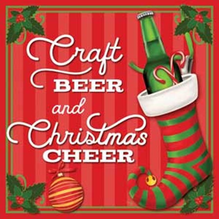 Craft Beer and Christmas Cheer by Mollie B. art print