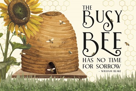 Honey Bees &amp; Flowers Please landscape II-Busy Bee by Tara Reed art print