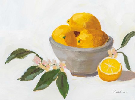 Lemons in Grey Bowl by Pamela Munger art print
